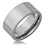 10MM Titanium Promise Engagement Rings for Men | Wedding Bands for Him | Pipe Cut and Brushed Top [Size 9.5]