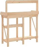 vidaXL Potting Bench - Solid Fir Wood, Zinc-Top, Garden Storage view 7