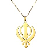 Khanda Sikh Sword Symbol Necklace Sikh Kara Disc Sikhism Pendant Religious Symbol Sikh Khanda Jewelry Punjabi Sword Protection Amulet Women Men