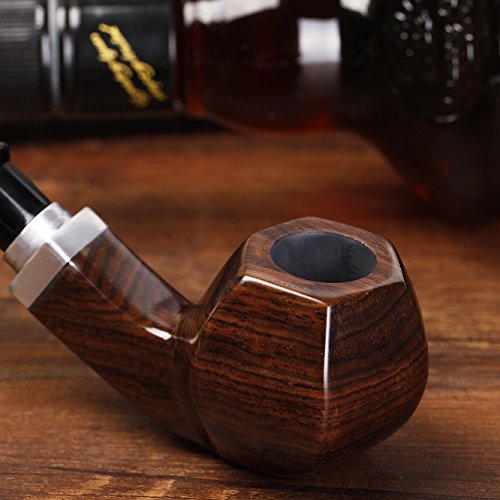 Ebony Wooden Tobacco Pipe Smoking Pipe with Accessories and Gift Package