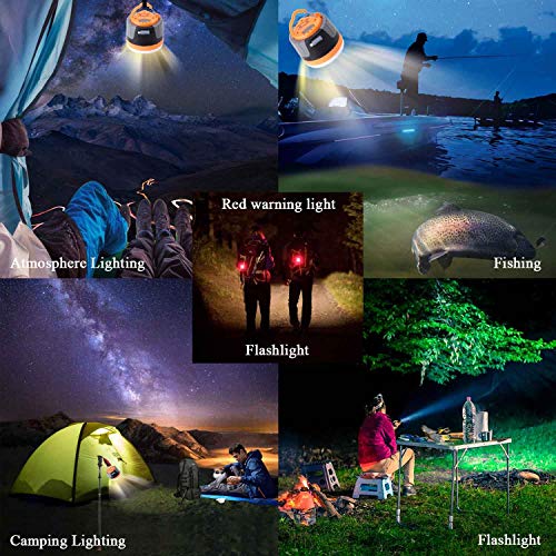 SULETAKE USB Rechargeable Camping Lantern, Waterproof Camping Lamp Flashlights, Power Bank Charger,Super Bright LED Tent Light - 7 Lighting Modes, Perfect for Hurricanes, Hiking, Riding, Fishing