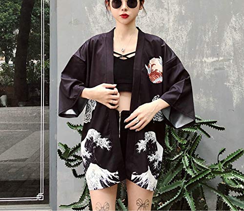 Kimonos Woman Japanese Kimono Cardigan Cosplay Shirt Blouse for Women Beach Kimono Q721,1,One Size