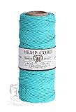 TEAL 1mm Polished Hemp Twine Hemptique Cord Macrame Bracelet Thread Artisan String 20lbs (205ft Spool)