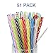 51 Pieces Reusable Plastic Straws. BPA-Free, 9 Inch Long Drinking Transparent Straws Fit for Mason Jar, Yeti Tumbler, Cleaning Brush Included.