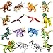 jiistar 16pcs Dinosaur Building Blocks Toys - 16pcs Dinos Toy,Buildable Dinosaur Building Blocks Figures with Movable Jaws,Including T Rex,Triceratops, Velociraptor, Best Gift for Kids Boys and Girls