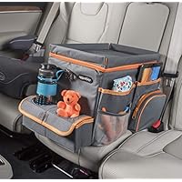 High Road Car Organizer for Kids with Cooler and Snack Tray (Gray)