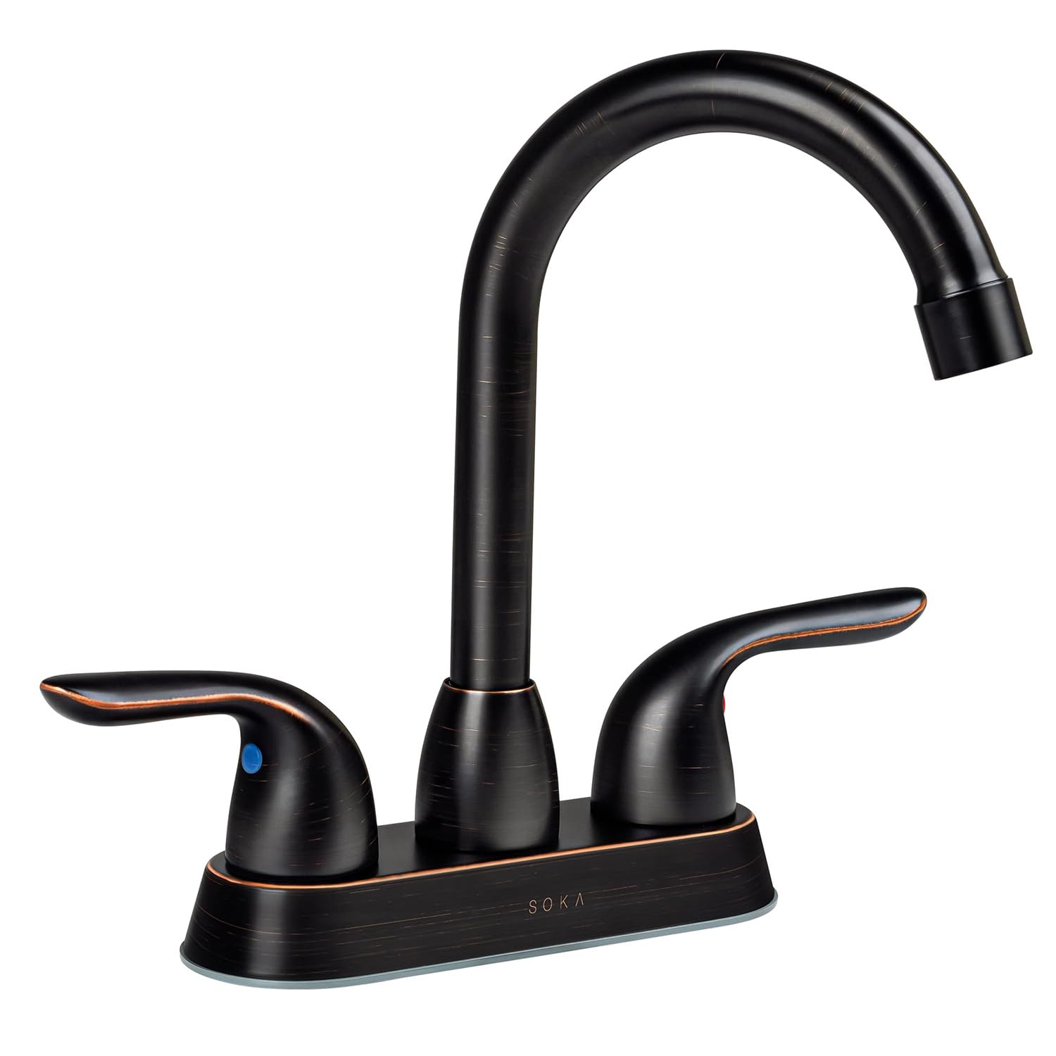 SOKA Stainless Steel Bathroom Faucet Oil-Rubbed Bronze Bathroom Sink Faucet with Pop-up Sink Drain Stopper & Deck Plate 3 Hole Bathroom Faucet 2 Handle Bathroom Faucet Image SOKA Stainless Steel Bathroom Faucet Oil-Rubbed Bronze Bathroom Sink Faucet with Pop-up Sink Drain Stopper & Deck Plate 3 Hole Bathroom Faucet 2 Handle Bathroom Faucet Image