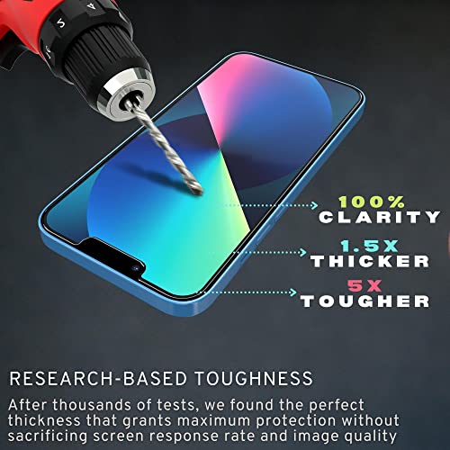 CASEBASE 2 in 1 iPhone 13 and iPhone 13 Pro Screen Protector Tempered Glass [6.1 inch display