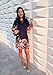 Floerns Women's Floral Print Chiffon Sleeve Round Neck Casual A-Line Shift Dresses Navy Blue-1 M