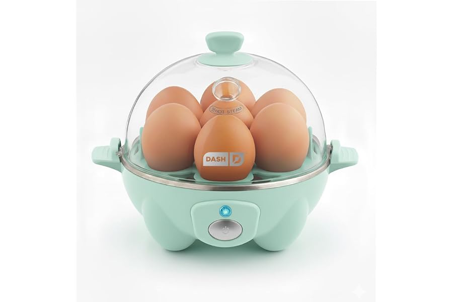 Dash Rapid Egg Cooker - Boiler, Poacher & Steamer - Includes Measuring & Recipe Guide - Dishwasher Safe - BPA Free - Holds 7 Book