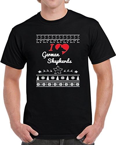 Merry Christmas German Shepherds Shirt XL Black