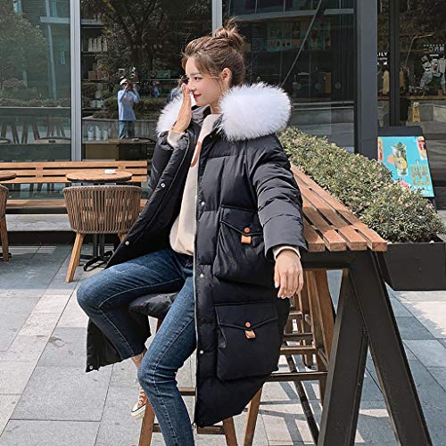 Lightclouds Faux Fur Hoodeded Long Coat Work Formal Winter Jacket