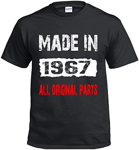 Smash Team - 50 Birthday gifts Made in 1967 birthday shirt All original parts tshirts (Small, Black)