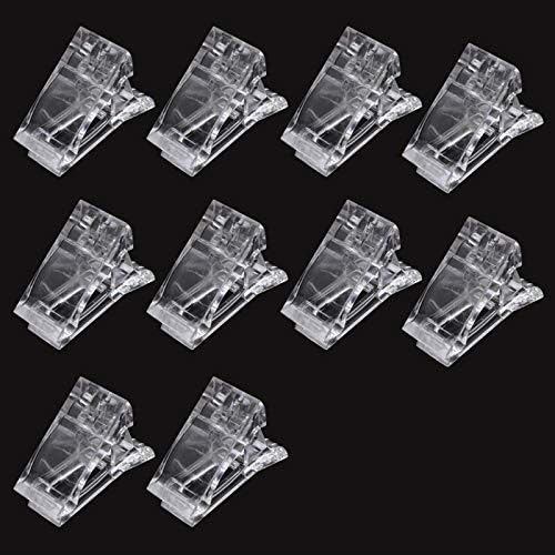 Nail Tip Clips Nail Fixing Clips Poly Gel Quick Building Nail Extensions Building Dark Lamp Transparent Set of 10