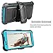 LG Escape 3 Case, LG Phoenix 2 Case, LG K8 Case, Venoro Hybrid Full Body Heavy Duty Armor Holster Defender Case Cover with Kickstand and Swivel Belt Clip (Blue)