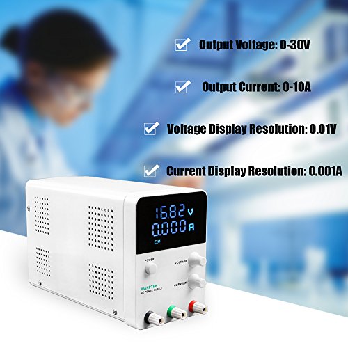 Wanptek Voltage Regulator Switching 4 Digits Blue LED Display Switch Laboratory DC Power Supply 0-30V 0-10A Mini DC Power Supply Precision Variable Adjustable AC 115V/230V 50/60Hz - Thumbnail 7