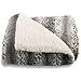Bella Safari Faux Fur Plush Throw Blanket Comforter AQ607, Queen, Snow Leopard
