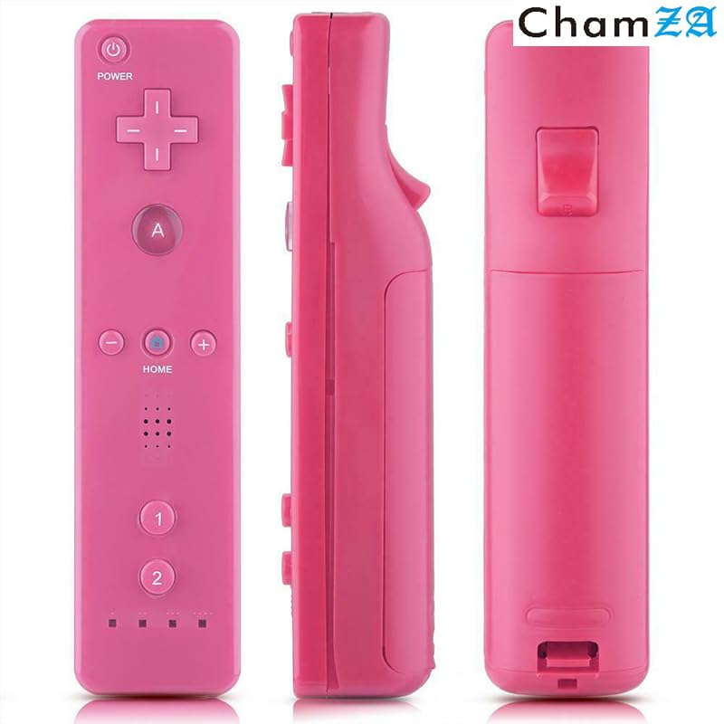 ChamZA Wireless Motion Remote Controller Gamepad for Wii/Wii U, w/Silicone Case & Hand strap (Pink)