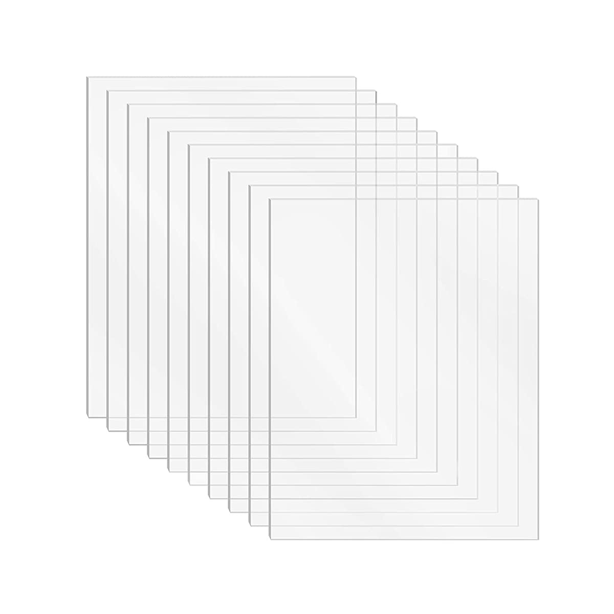 DARENYI 10 Pcs Acrylic Sheet Clear Plastic Sheet 1mm Transparent Acrylic for Drawing, Printing, Craft DIY, Picture Frame etc(15 x 10cm)