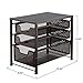 Bextsware Auledio Stackable Multi-Function Under Sink Organizer 3 Tier Sliding Basket Cabinet, Bronze
