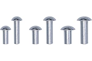 Tutuxio 280pcs M4 M5 M6 10mm 20mm Aluminum Brazier Head Rivets, Solid Universal Head Fasteners for Metal Joint and Boat Repairing