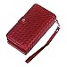 Urvoix iPhone 6 Plus/iPhone 6S Plus Case, Woven Skin Leather Zipper Wallet Detachable/Separable Magnetic Back Shell Cover w/Hand Strap, Card Slots for iPhone6 Plus/6S Plus(5.5
