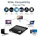External DVD CD Drive, AIZUSOX USB 3.0 Portable CD DVD +/-RW Burner Drive Writer Player for Laptop Desktop PC Win 10/8/7/XP Linux Mac OS (Black)