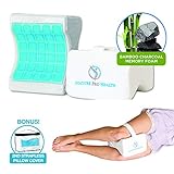 Posture Pro Health Bamboo Charcoal Memory Foam Orthopedic Knee Pillow with Cooling Gel & Adjustable Strap | Back, Hip, Knee Support Cushion for Side Sleepers & Pregnant Women | Bonus Cover |