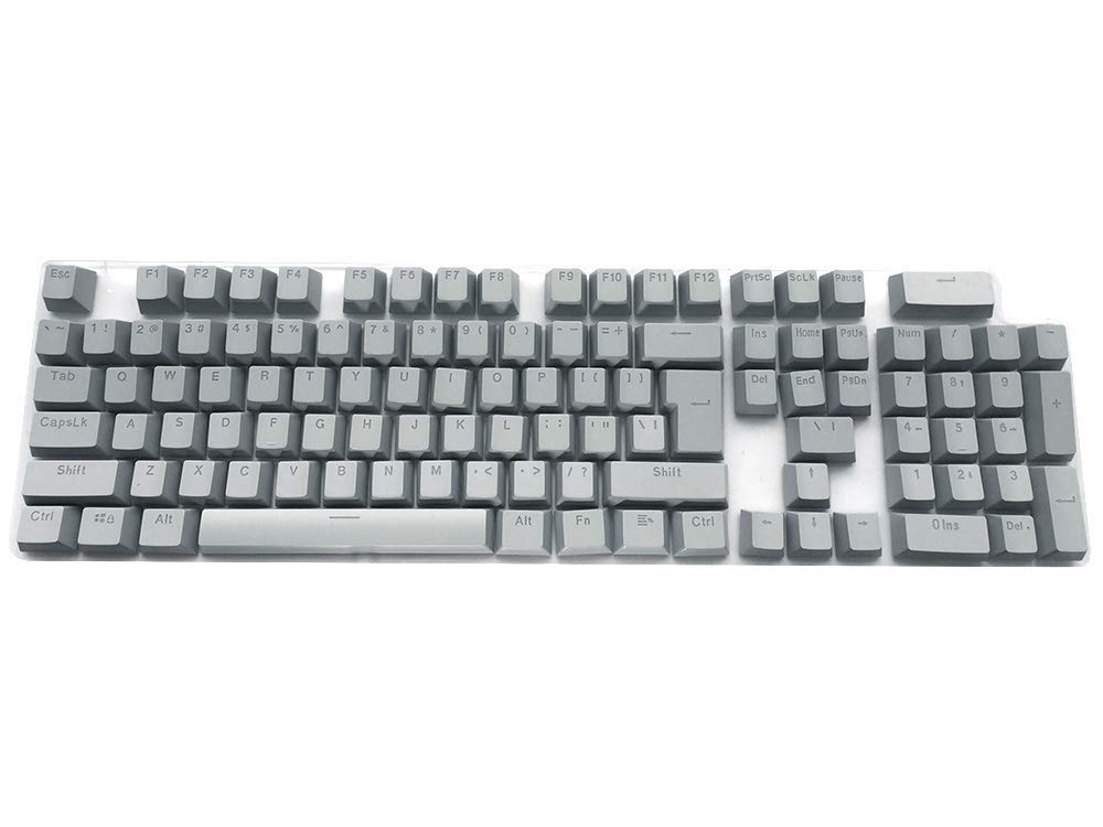 Feicuan Universal 104 Keyset Keycap ABS Colorful Backlit Replacement Keys Key Cap Cover for Mechanical Keyboard -Gray