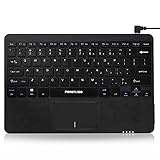 Wired Mini Keyboard, Poweradd 78 Keys Micro USB QWERTY Keyboard with Touch-pad for Samsung, Google, Windows, and Most Android Tablets, Smartphone