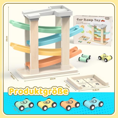 Toyzey Montessori Spielzeug ab 1 Jahr, Holzspielzeug Motorikspielzeug ab 1 2 Jahr Junge Kugelbahn Holz Kinderspielzeug ab 2 Jahre Geschenk Kinderspielzeug ab 1 2 Jahre Mädchen Junge Auto Spielzeug