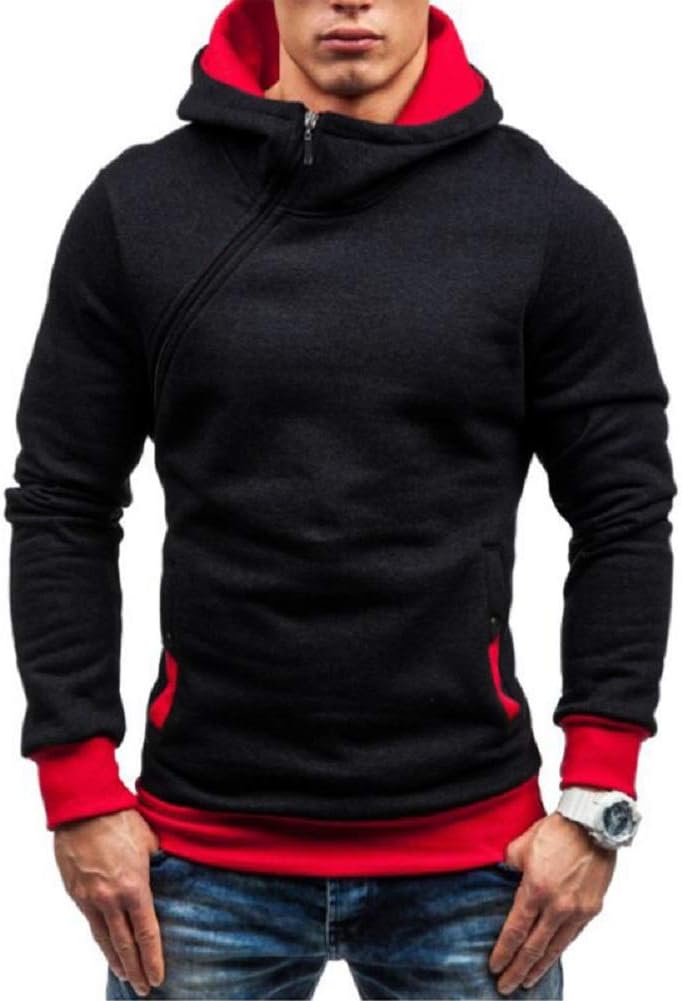 ZBSPORT Mens Zip Hoodie Sweatshirt/Jumper Slim Fit