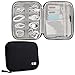 Travel Cable Organizer, BUBM Universal Electronics Bag for Cords, USB, Flash Drive, Power Bank with Shape Maintaining Piping Frame (Small, Black)
