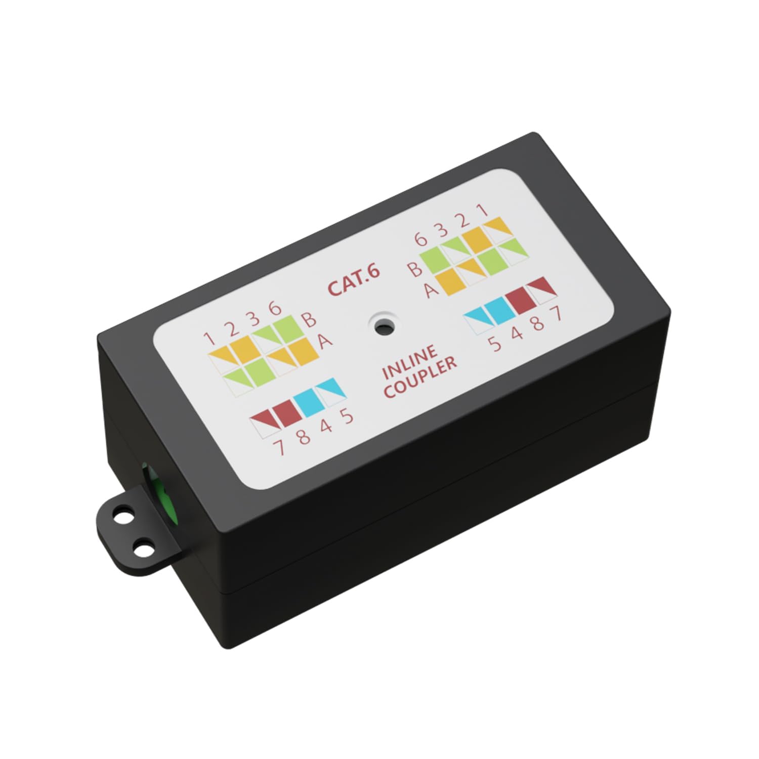 rhinocables RJ45 Cat 6 Gigabit Inline Punchdown Krone Coupler Joiner for LAN Ethernet Cables (1, Black)