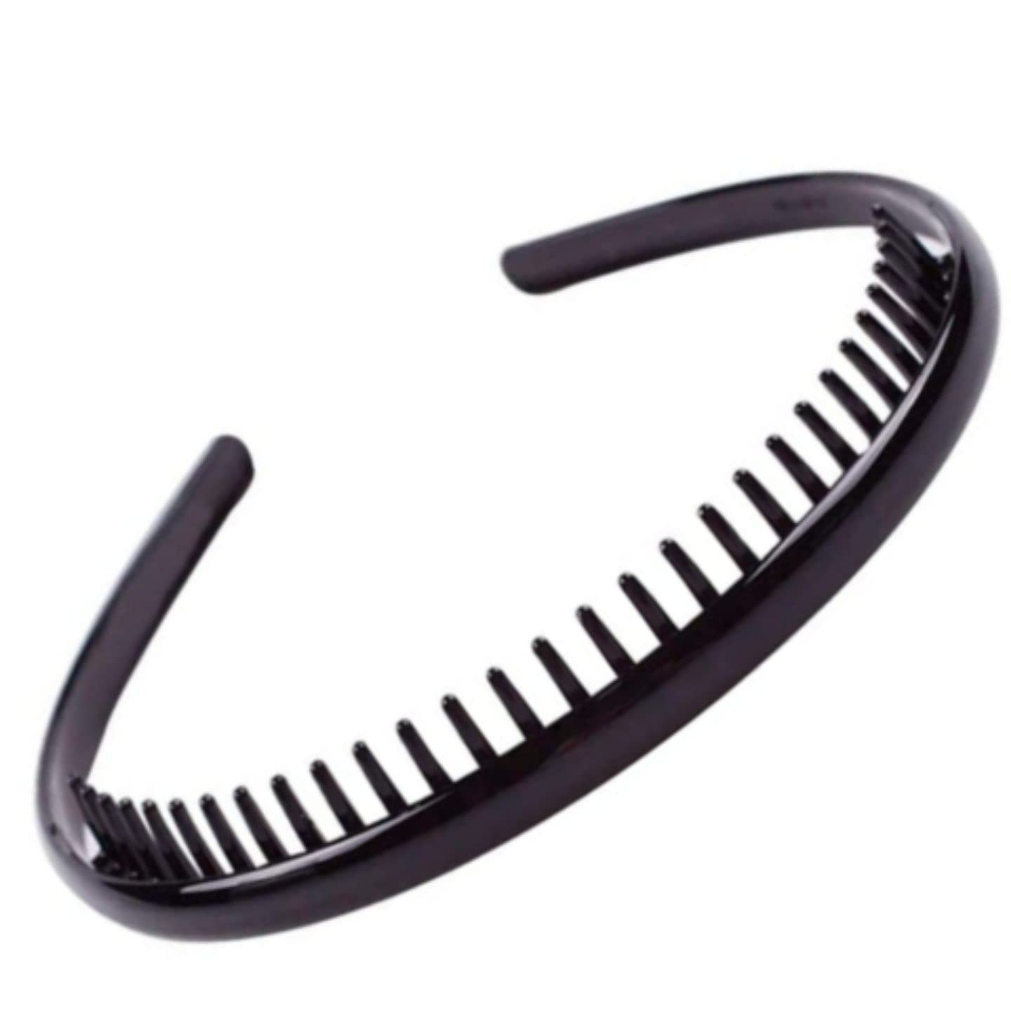 Topkids Accessories Zig Zag Shark Tooth Head Band Teeth Hair Band Alice Band Comb Headband Zigzag Hairband Wavy Grip Wave Gripper Saw Toothed Aliceband (Black 1.2cm Teeth)