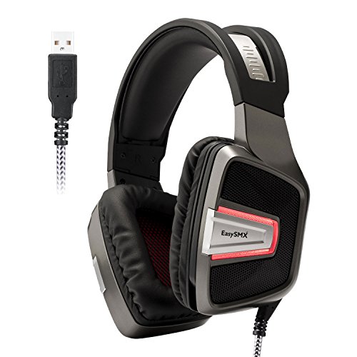 EasySMX PS4 Gaming Headset Professional Wired Over-ear Gaming Headset with Bass Vibration Control Hidden Mic U