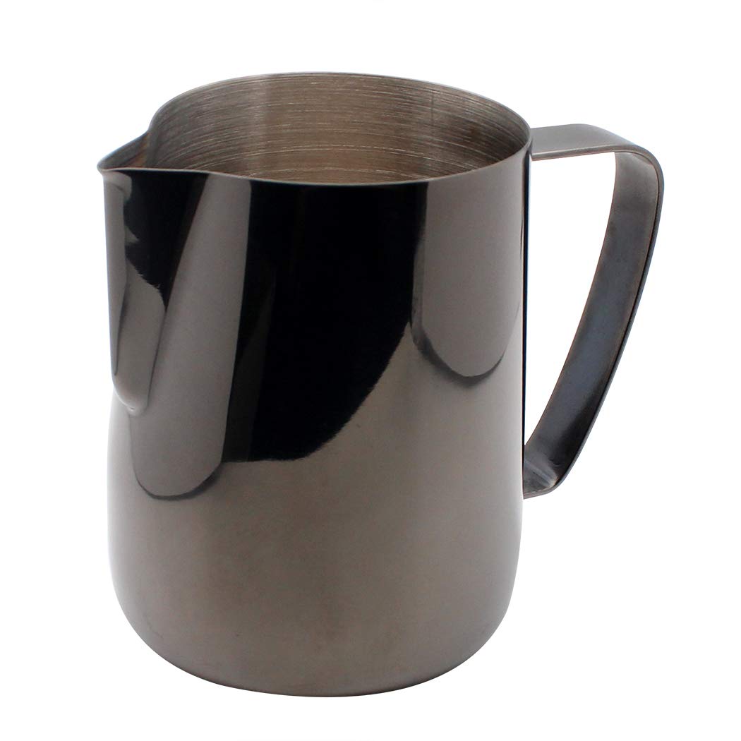Dianoo Milk Jug Stainless Steel Titanium Plated Creamy Coffee Latte Coffee Cappuccino Au Lait Noir 600ml