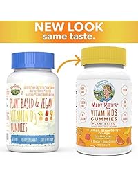 VEGAN VITAMIN D3 Gummy (a base de plantas) de MaryRuth, De liquen silvestre orgánico Paleo, vegano, No-OMG, Gluten Free, para hombres, mujeres y niños 1000 UI (Suministro para 1-2 meses), No Model, 1