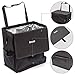 iKross Hanging Car Trash Can with Leakproof Bag, Lid, Backseat Strap, Side Pockets, Auto Storage Organizer for Travel, Road Trip - Black