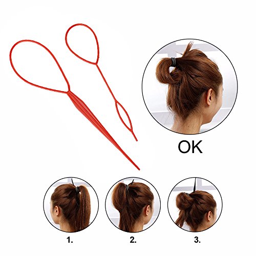 Iebeauty®Plastic Magic Topsy Tail Hair Braid Ponytail Styling Maker Clip Tool Black 2pcs