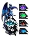Ebros Gift Aqua Spyro Elemental Dragon Fossil Cave Crystal Mine Guardian LED Night Light Figurine 12.5