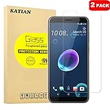 [2 Pack] HTC Desire 12 Plus Screen Protector, KATIAN HD Clear Protector [Anti-Scratch] [Anti-Fingerprint] [No-Bubble] [Case-Friendly], 9H Hardness Tempered Glass Screen Film for HTC Desire 12 Plus