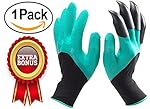 BEST Garden Genie Gloves for smart parents, DELUXE BONUS, SAFE for Rose Pruning, Thorn Resistant Waterproof, One size garden gloves with built in claws for digging and planting, Right Hand Claw 1 pair