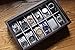 CASE ELEGANCE Solid Espresso 12 Slot Wood Watch Box with Glass Display Top