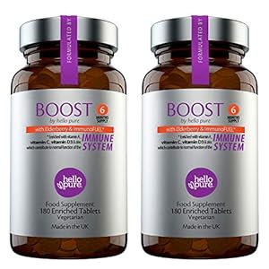 Immune Booster Multivitamins for Men & Women – 180 Tablets (6-Month Supply) – Immune System Support Supplement with ImmunoFUEL – Zinc & Vitamins C, D3, E and A + Elderberry Extract (Pack of 2)