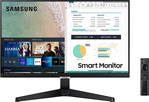 SAMSUNG M5 Series 24-Inch FHD 1080p Smart Monitor & Streaming TV (Tuner-Free) | Netflix, HBO, Prime Video, & More | Apple Airplay | Built-in Speakers | Remote Included (LS24AM506NNXZA)
