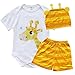 iEFiEL Newborn Baby Cute Outfits Bodysuit Clothing Pants and Caps Gift Set (0-6 Months, Giraffe)