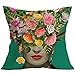 JLHua 4 pcs Frida Kahlo Self-Portrait Cotton Linen Pillow Case Cover,18