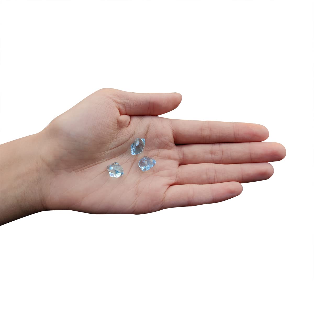 300 Pcs Acrylic Ice Rocks Crystals Gems, Bulk Fake Crystals, Plastic Diamonds for Vase Filler Wedding Decoration Table Scatter Party Arts Crafts Display (Light Blue)