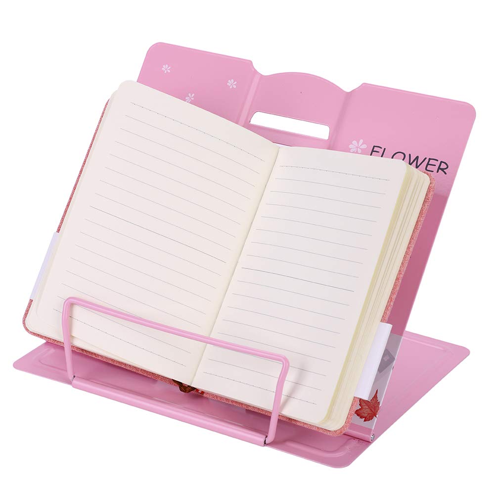 LONTG Recipe Book Stand Cookbook Holder Metal Book Stand Book Holder Reading Rest Book Rest Folding Portable Multifunction Bookrest for Kids Children Reading Studying Books iPad Tablets Documents